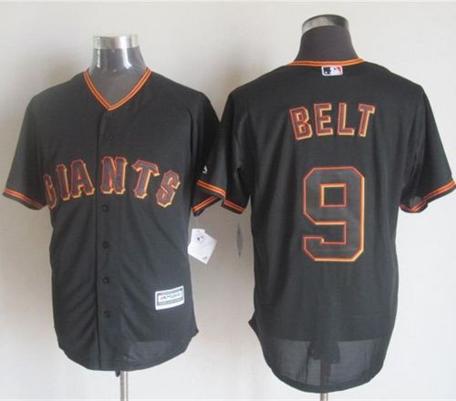 Giants #9 Brandon Belt Black New Cool Base Stitched MLB Jersey - Click Image to Close